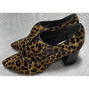 WOMENS  SHOES SZ 9 GENUINE Hair calf  JOHNSTON MURPHY LEOPARD Ankle Boots‎